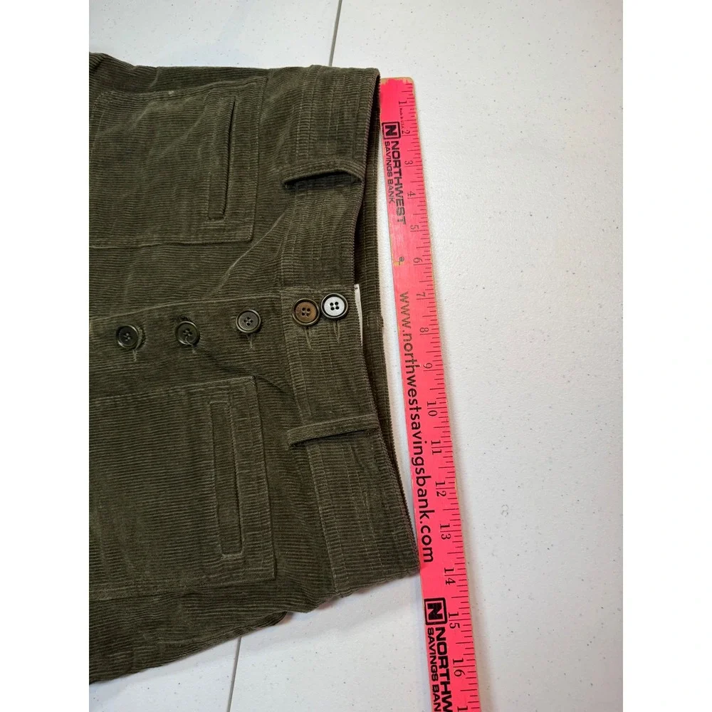 APIECE APART Slim Martson Corduroy‎ Pants High Waisted Olive Green Sz 4 Academia